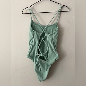 Victoria secret scoop one piece swimsuit cross cross tie back